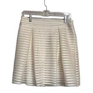 NWT - Express Ivory Pleated Mini Skirt Size 10